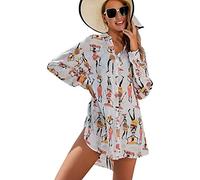 LikeJump Túnica Vestido de Playa Kimonos Pareos Bohemia Camisa Verano para Mujer