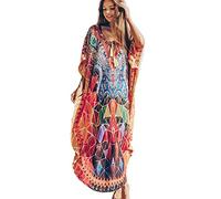 LikeJump Vestido de Playa Kaftan Kimonos Pareos Bohemia Cover Ups para Mujer