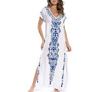 LikeJump Vestido de Playa Kaftan Kimonos Pareos Bohemia Cover Ups para Mujer