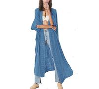 LikeJump Vestido Largo Kimono Floral para Mujer Kaftan de Playa Pareos Cover Ups