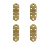 LIKERAINY 180 Grados Flip Bisagras Abatibles de Latón Borde Redondo con Tornillos para Muebles Mesa Máquina Coser Plegable Armario Puertas Caja de Madera Antioxidante Pulido de Cobre 4 Pcs