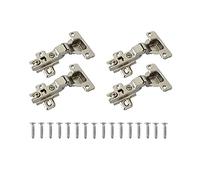 LIKERAINY 95 Grado Semi-solapado Bisagra 35mm sin Amortiguador con Tecnología de Deslizamiento Solapado Lateral Central Bisagras para Puertas de Mueble Armarios de Cocina 4 Pcs
