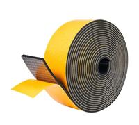 LIKERAINY Burletes Puertas Tira de Sellado 25,4x1,5mm Sello de Espuma Autoadhesiva Burlete de Goma para Puerta Ventana Cinta para Anti Frío Aislante Ruido y Colisión Negro 1 Rollo 10 Metros