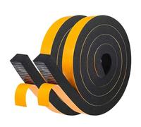 LIKERAINY Burletes Puertas Tira de Sellado 25,4x19mm Sello de Espuma Autoadhesiva Burlete de Goma para Puerta Ventana Cinta para Anti Frío Aislante Ruido y Colisión Negro 2 Rollos 4 Metros