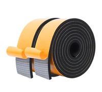 LIKERAINY Burletes Puertas Tira de Sellado 51x6,5mm Sello de Espuma Autoadhesiva Burlete de Goma para Puerta Ventana Cinta para Anti Frío Aislante Ruido y Colisión Negro 2 Rollos 4 Metros