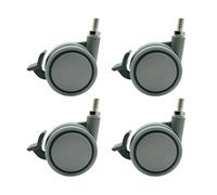 LIKERAINY Ruedas Giratorias Ruedas Giratoria de Nylon con Freno FC3511A Giro de 360 Rueda con Rosca de Montaje para Muebles Gabinete Armarios Diámetro Ø60mm Paquete de 4