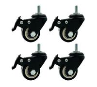 LIKERAINY Ruedas Giratorias Ruedas Giratoria de PE con Freno IC4812A Giro de 360 Rueda con Rosca de Montaje para Muebles Gabinete Armarios Diámetro Ø 50mm Paquete de 4