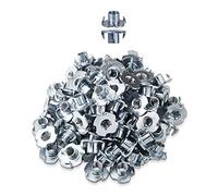LIKERAINY Tuercas M10 x 12mm con 4 Dientes Metal T-Nuts Tuercas de Fijación para Muebles de Madera Insertos Ciegos Tuerca 100Pcs
