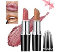 Likesing 2 Piezas Pintalabios Permanente Purpurina Rojo Labiales Mate Larga Duracion Labial Lip Tint Gloss Stain Brillo Tinta Barra de Labios Tinte Labios Lipstick Set Kit Maquillaje Mujer Regalo