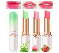 Likesing 3 Piezas Pintalabios Magico Labial Cambia Color PH Labiales Aloe Vera Barra de Labios Permanente Bálsamo Labial Hidratante Lip Tint Gloss Brillo Labios Lapiz Kit Regalo Maquillaje Mujeres