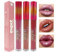 Likesing 3 Piezas Pintalabios Permanente Purpurina Rojo Labiales Mate Larga Duracion Labial Lip Tint Gloss Stain Brillo Tinta Barra de Labios Tinte Labios Lipstick Set Kit (3 Piezas (1, 5, 6))