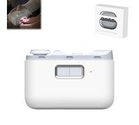 Liketonline Easy Clip Nail Clippers, Liketonline Easyclip Smart Nail Clipper, 2 in 1 Portable Automatic Fingernail Cutter with Light, Nail Scraps Storage and Polishing (White-B)