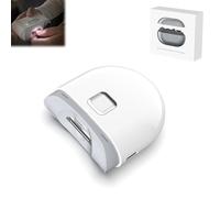 Liketonline Easy Clip Nail Clippers, Liketonline Easyclip Smart Nail Clipper, 2 in 1 Portable Automatic Fingernail Cutter with Light, Nail Scraps Storage and Polishing (White-C)