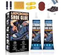 LIKFCBOND Pegamento Fuerte para Calzado, Reparación de Suelas, Profesional, Adecuado para Deportivo y Cuero (60ml*2, Transparente, Resistente al Agua)