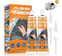 LIKFCBOND Pegamento para Carrocería, Silicona Negra Coche, 2 Piezas, 50ML | Pegamento para Coche, Sellador Cristales Coche, Silicona Negra para Carrocerías, Ventanas y Otras Partes