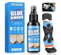 LIKFCBOND Quita Pegamento Adhesivo, 100ML Disolvente Pegamento | Quitaetiquetas Extra Fuerte, Disolución Rápida, Elimina Eficazmente Etiquetas y Superficies, con Rascador de Doble Cara