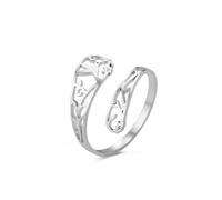 LIKGREAT Anillo de Colibrí Anillo de Acero Inoxidable Ajustable con Pájaro y Flor Símbolo de Amor y Suerte Joyería de Animales para Mujer (Plata)