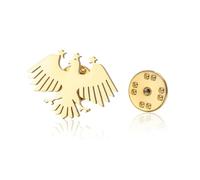 LIKGREAT Broche Águila Siria de Acero Inoxidable Pin de Solapa con Símbolo de la Bandera Siria Emblema Nacional de Oriente Medio (Oro)