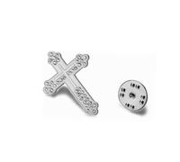 LIKGREAT Broche Cruz de Cristal para Hombre y Mujer de Acero Inoxidable Pin de Solapa con Cruz Cristiana y Strass Joyería Religiosa de Fe para Iglesia, Traje y Bufanda (Plata)