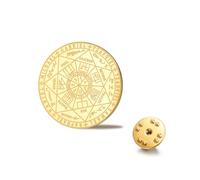 LIKGREAT Broche Sello de los Siete Arcángeles Alfiler de Solapa Acero Inoxidable Protección Angelical Joyería Amuleto Religioso Accesorio de Traje para Hombre y Mujer (Oro)