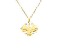 LIKGREAT Collar Águila Siria de Acero Inoxidable Colgante con Bandera y Escudo Nacional de Siria Joyería Patriótica para Hombre y Mujer (oro)