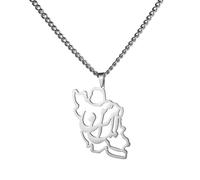 LIKGREAT Collar con colgante de mapa de Irán con caligrafía persa, de acero inoxidable, cultural iraní y farsi, joyería patriótica de la paz, one size, Acero inoxidable, Sin piedra preciosa