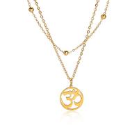LIKGREAT Collar con colgante sánscrito de yoga hindhu para mujer, con símbolo hindhu para mujeres y niñas, Adjustable, Acero inoxidable, No es una piedra preciosa