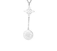 LIKGREAT Collar Nudo de Bruja Colgante Tetragrammatón Pentagrama Símbolo Religioso Místico Amuleto de Protección Nudo Celta Wicca Joyería para Mujer (3-Plata)
