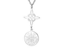 LIKGREAT Collar Nudo de Bruja Colgante Tetragrammatón Pentagrama Símbolo Religioso Místico Amuleto de Protección Nudo Celta Wicca Joyería para Mujer (4-Plata)