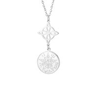 LIKGREAT Collar Nudo de Bruja Colgante Tetragrammatón Pentagrama Símbolo Religioso Místico Amuleto de Protección Nudo Celta Wicca Joyería para Mujer (2-Plata)