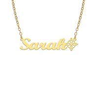 LIKGREAT Collar Nudo de Bruja Personalizado con Nombre Collar Wicca Hechicería Amuleto Místico de Protección para Mujer (Oro)