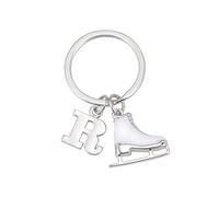 LIKGREAT Llavero Patín de Hielo Llaveros de Patinaje Artístico Llavero con la inicial del Patinaje de Hielo Decoración de Navidad Regalos para Mujeres Niñas (R)