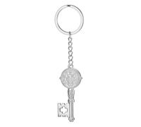 LIKGREAT Llavero San Benito Llavero Medalla Católica de Exorcismo de Acero Inoxidable Joyería Amuleto de Protección Religiosa Accesorio para Mochila (Plata)