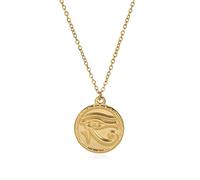 LIKGREAT Ojo de Horus Collar Antiguo Egipcio Colgante Collares Egipto Ojos Encanto Buena Suerte Amuleto Protección Joyería de acero inoxidable para hombres mujeres (Oro)