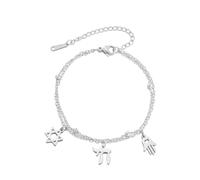 LIKGREAT Pulsera Estrella de David y Chai Hebreo，2-Plate