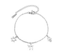 LIKGREAT Pulsera Estrella de David y Chai Hebreo，Plate