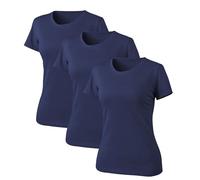 LiKing Camisetas para Mujer Manga Corta Algodón Cuello Redondo Top Casual para Verano,Pack de 1/3 6101