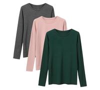 LiKing Camisetas para Mujer Manga Corta Algodón Cuello Redondo Top Casual para Verano,Pack de 1/3 6101