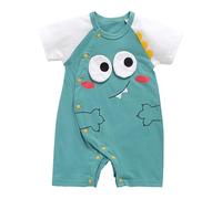 LIKPOJA Conjunto de ropa para bebé recién nacido, unisex, traje de una pieza, overol de manga corta de verano, mameluco de animales para bebés, niños y niñas, Dinosaurio D, 3-6 meses
