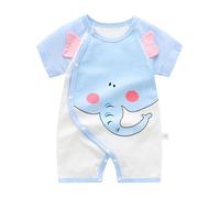 LIKPOJA Conjunto de ropa para bebé recién nacido, unisex, traje de una pieza, overol de manga corta de verano, mameluco de animales para bebés, niños y niñas, Elefante K, 9-12 meses