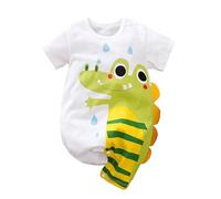 LIKPOJA Conjunto de ropa para bebé recién nacido, unisex, traje de una pieza, overol de manga corta de verano, mameluco de animales para bebés, niños y niñas, Dinosaurio B, 0-3 meses