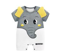 LIKPOJA Conjunto de ropa para bebé recién nacido, unisex, traje de una pieza, overol de manga corta de verano, mameluco de animales para bebés, niños y niñas, Elefante J, 3-6 meses