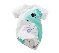 LIKPOJA Conjunto de ropa para bebé recién nacido, unisex, traje de una pieza, overol de manga corta de verano, mameluco de animales para bebés, niños y niñas, Dinosaurio A, 0-3 meses