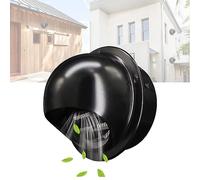 LIKUHLI Rejilla de ventilación para Secadora de Exterior, Redonda, de Acero Inoxidable, Color Negro, 110 mm, 4,3 Pulgadas