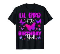 Lil Bro of The Birthday Girl Butterfly Party Family Matching Camiseta