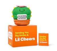 Lil Cheers Get Well Soon Cactus de Relatable - Peluche de ganchillo con signo motivacional, gran regalo para recuperarse pronto, regalo para sentirse mejor, regalos cómodos y compañero de escritorio