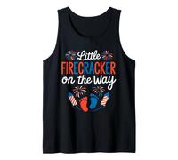 Lil' Firecracker On The Way Regalos de Embarazo del 4 de Julio Camiseta sin Mangas