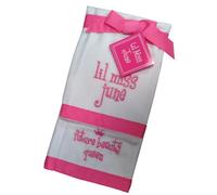 Lil Miss June Future Beauty Queen Baby Burp Bib Cloth Cotton Towel - Set of 2 by Mud Pie
