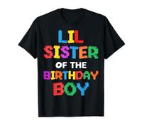 Lil Sister of The Birthday Boy Master Builder Ladrillos Bloques Camiseta