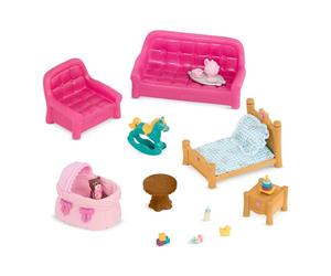 Li'L Woodzeez B Juego de salón y Cuarto de niños - 23 Piezas de Muebles y Accesorios en Miniatura para casa de muñecas - Juego de simulación - Juguete de Regalo para niños Mayores de 3 años